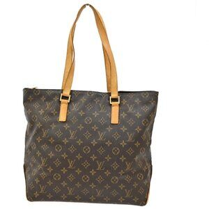 LOUIS VUITTON Cabas Mezzo Shoulder Bag Monogram Leather Brown